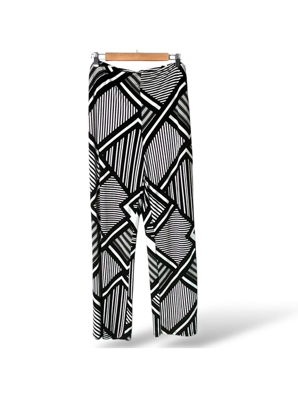 JULES & LEOPOLD Poly Spandex Slinky Wide Leg Geometric Print Pull On Pants XL - Picture 3 of 11